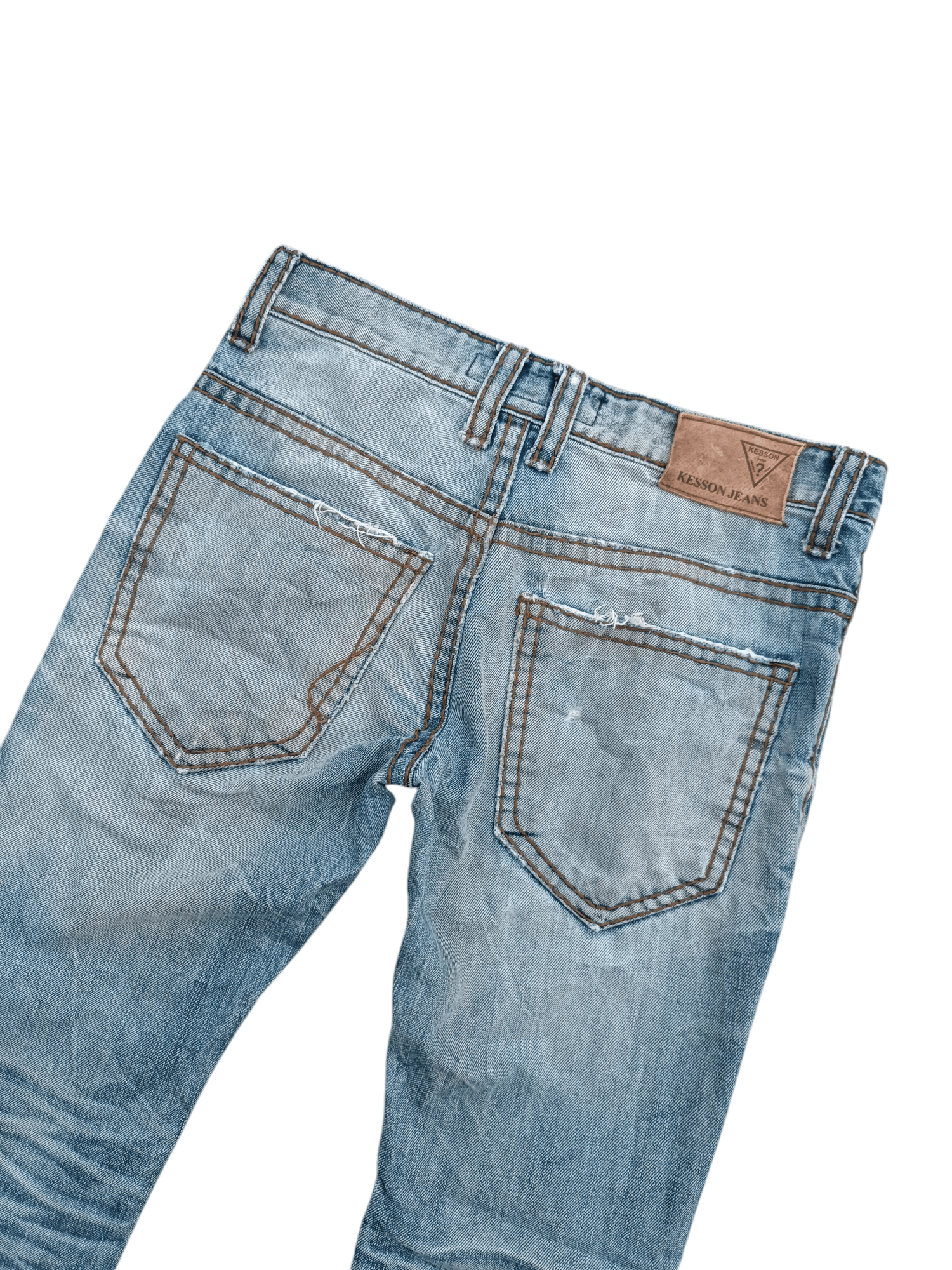 If Six Was Nine × Japanese Brand × Le Grande Bleu (L.G.B.) FLARED🔥Japanese Brand Kesson Distressed Whiskers Denim E192 Size US 31 - 19 Thumbnail