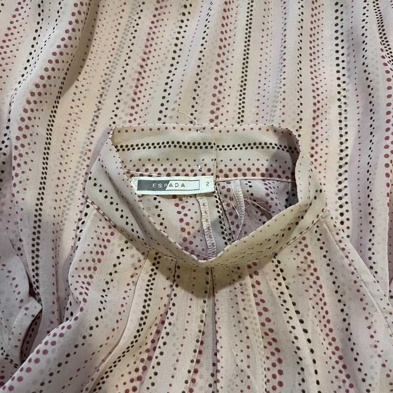 Other Vintage y2k Espada polkadots pleated high neck top blouse Size XS / US 0-2 / IT 36-38 - 7 Thumbnail