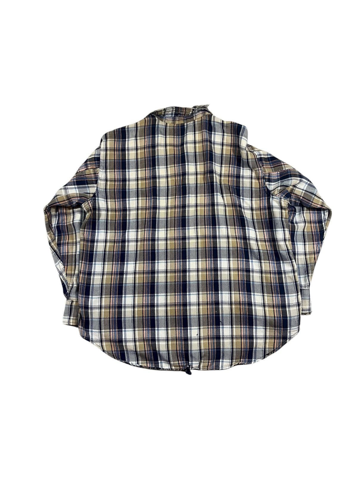 Vintage Vintage 70s Heavy Cotton Woven Flannel Shirt Blue Brown Size US XXL / EU 58 / 5 - 2 Thumbnail
