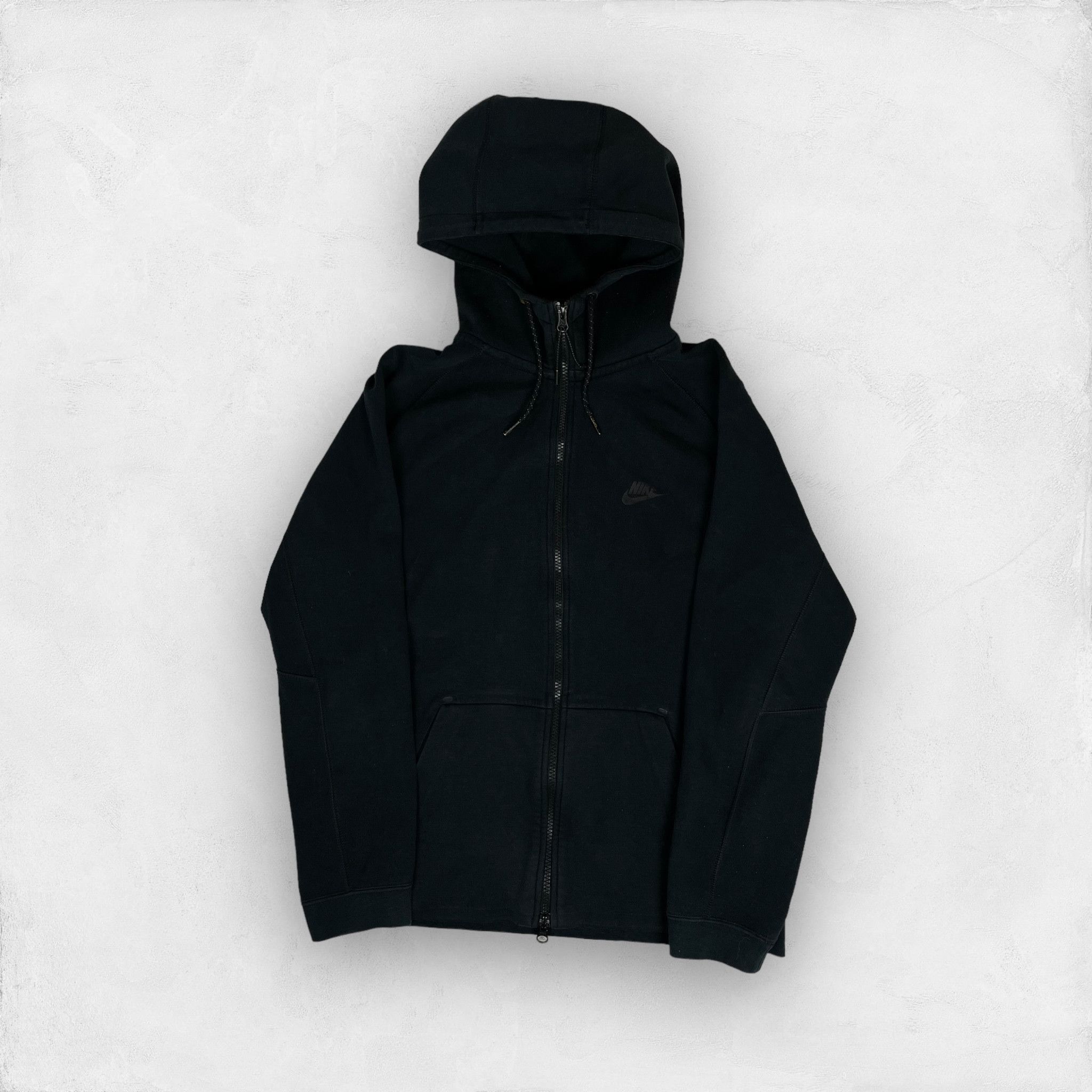 Nike Tech Men's Black Cotton Long Sleeve Full Zip Hoodie M