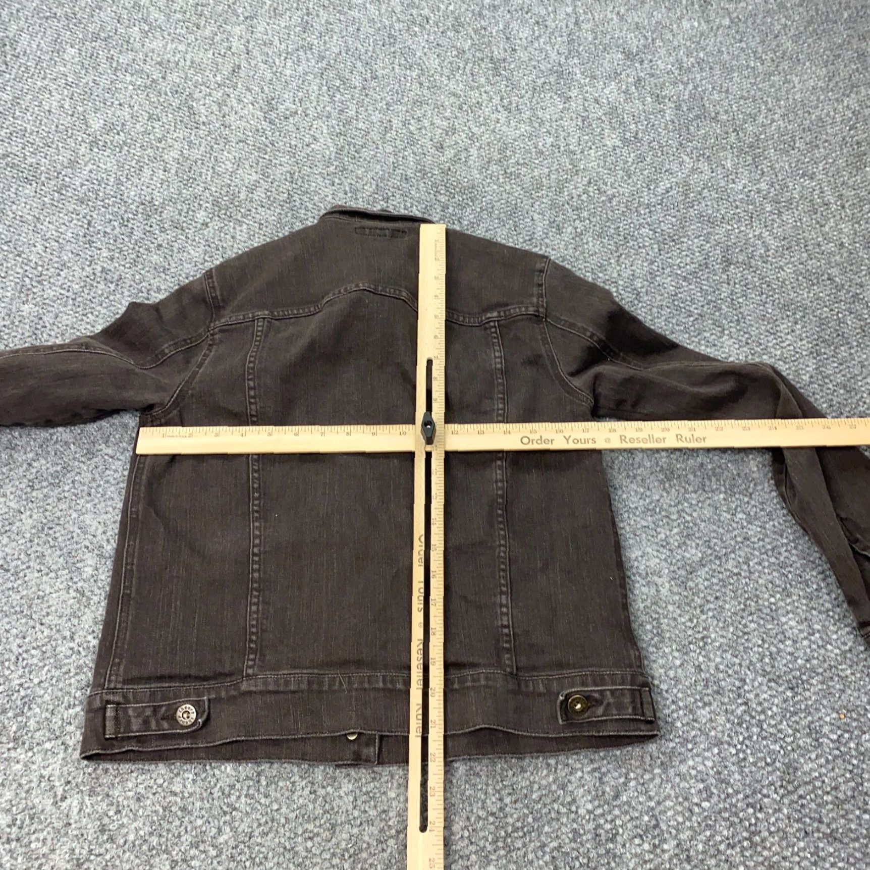 Theory VINTAGE Theory Denim Jacket Women's Large Brown Cotton Trucker Classic Basic Coat Fall Spring Summer Winter Size L / US 10 / IT 46 - 6 Thumbnail