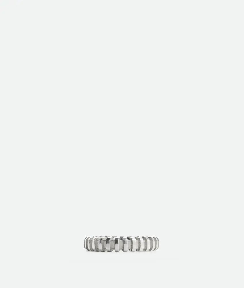 Bottega Veneta o1n1vont0425 Size: 17 / Brick Ring in Silver Size ONE SIZE - 1 Thumbnail