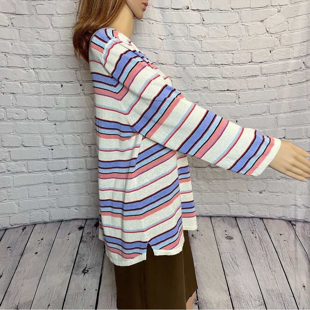 Talbots New Talbots Linen blend Split Neck Striped Sweater Size XL Size XL / US 12-14 / IT 48-50 - 6 Thumbnail