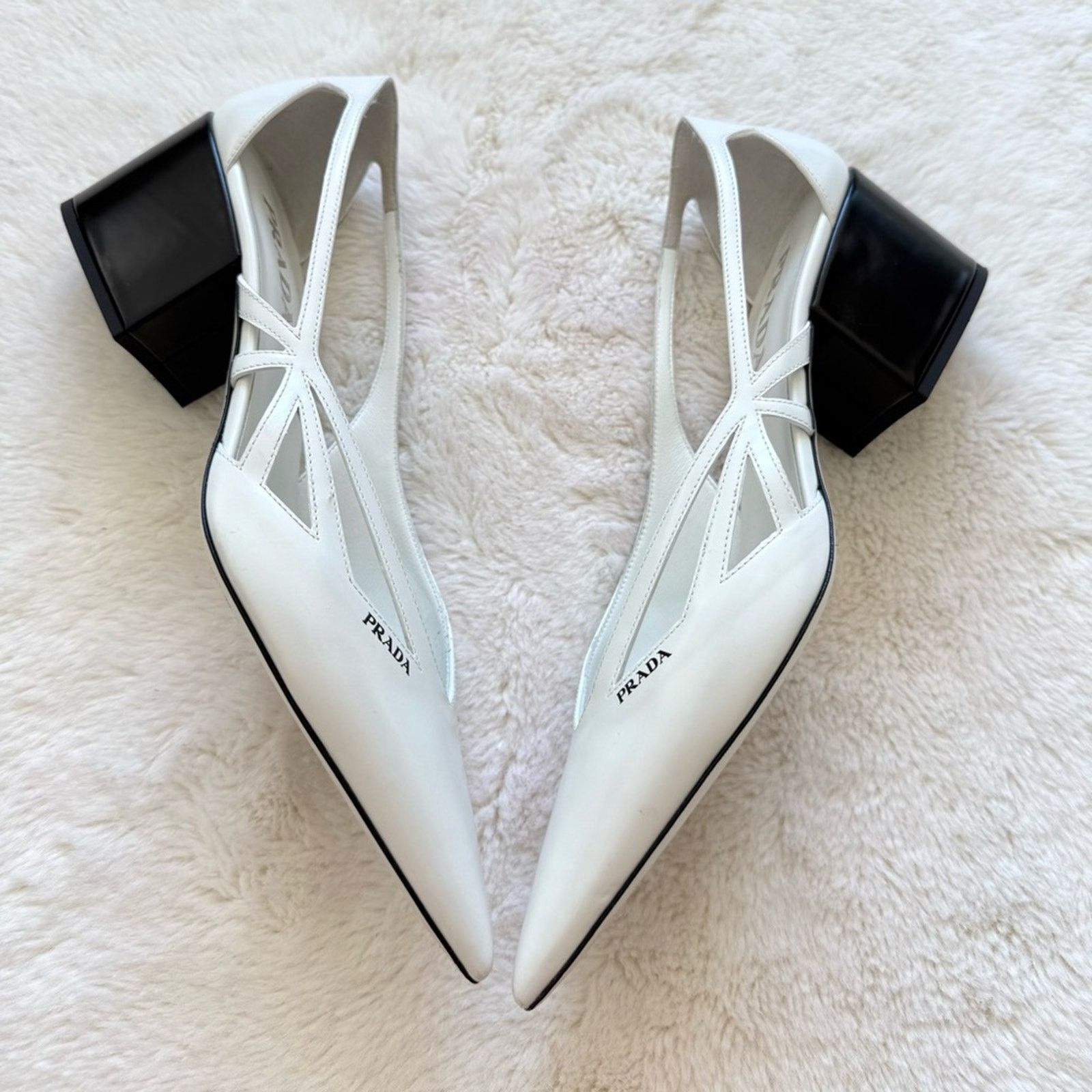 Prada Prada Cut-Out Brushed Leather Pumps size 40EU or 9US 1200$ Size US 9 / IT 39 - 1 Thumbnail