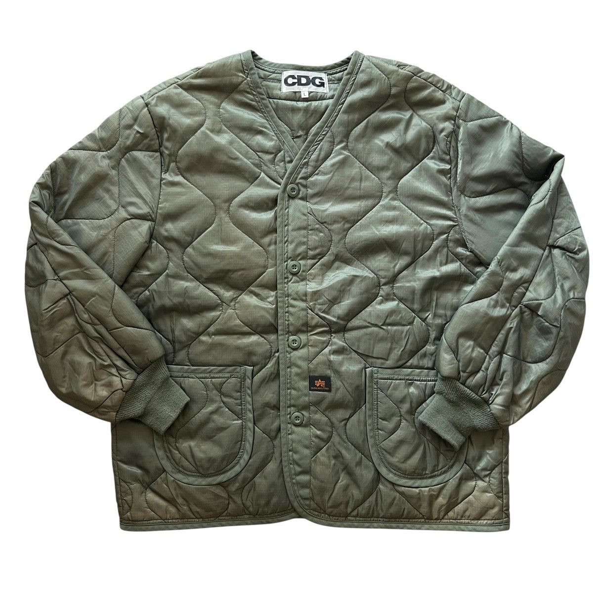 Alpha Industries × CDG by Comme des Garcons Vintage 00s CDG Alpha Industries Quilted Liner Jacket Size US L / EU 52-54 / 3 - 2 Thumbnail