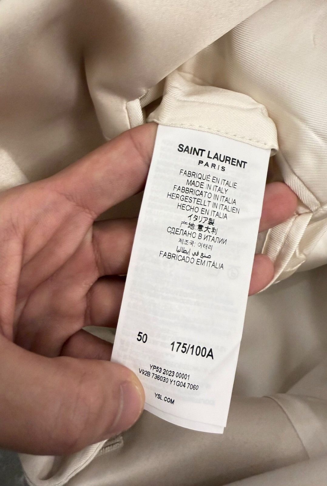 Saint Laurent Paris Saint Laurent Paris SS23 Le Smoking White Blazer Suit Size 50S - 8 Thumbnail