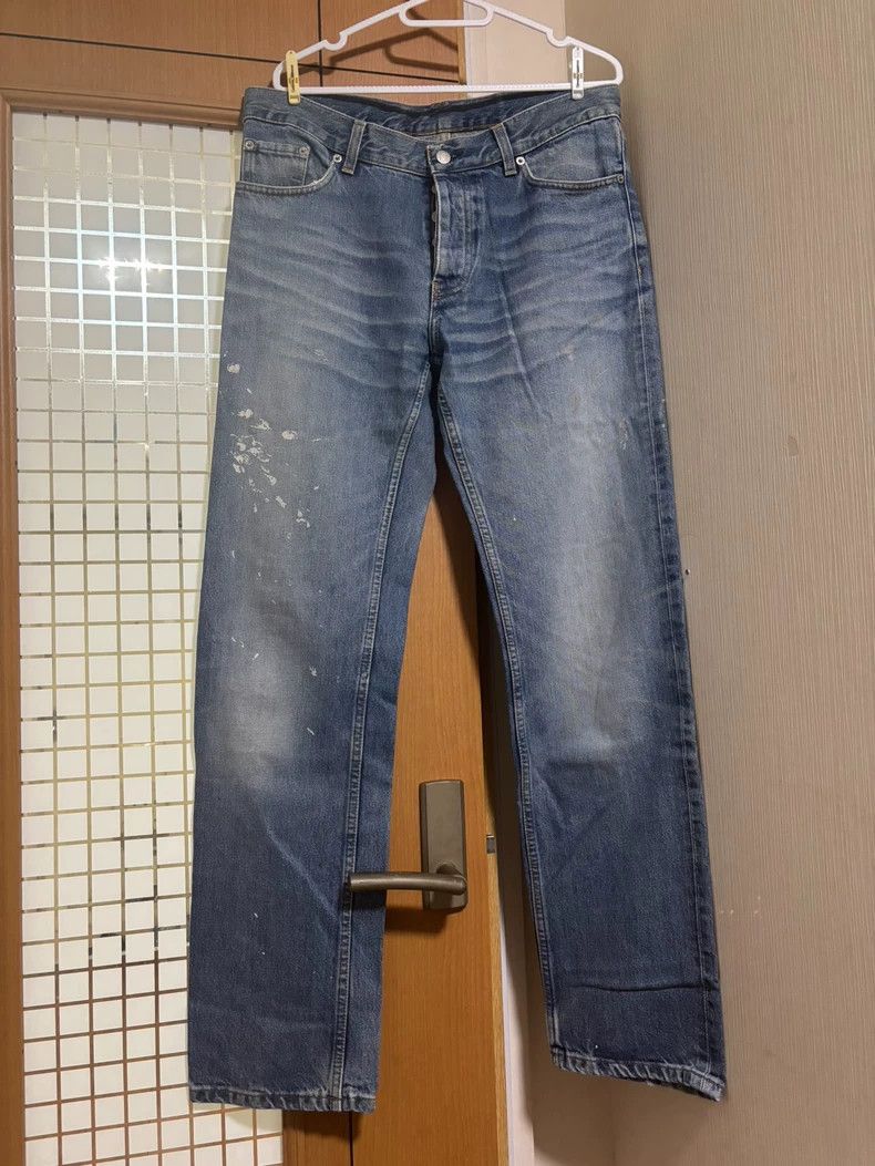 Helmut Lang HELMUT LANG Blue water-wash mud-dyed ink-wet jeans Size US 32 / EU 48 - 1 Thumbnail