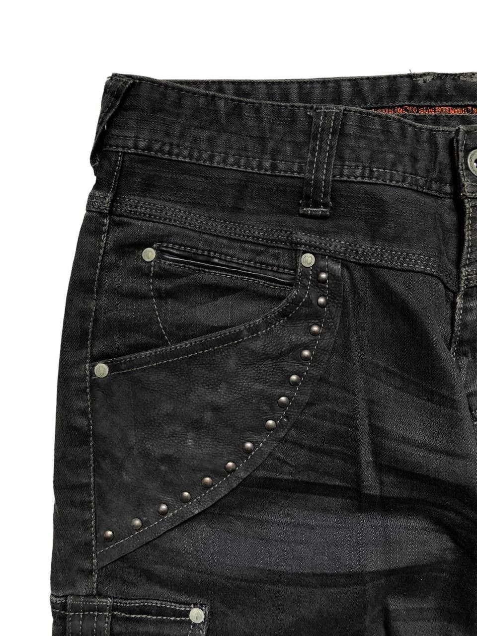 If Six Was Nine × Le Grande Bleu (L.G.B.) × Nicole Club Nicole Club for Men Studded Leather Pocket Flare Denim Pants Size US 32 / EU 48 - 5 Thumbnail