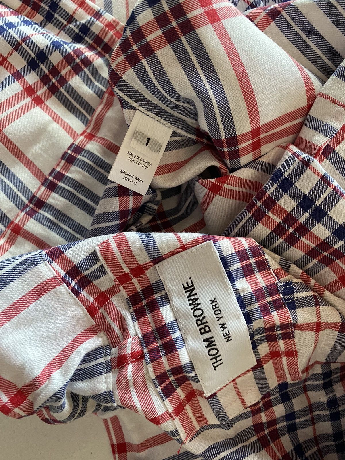 Thom Browne Thom Browne r/w/b xtreme flannel check pajama bottom 1 NWT Size US 35 - 17 Thumbnail