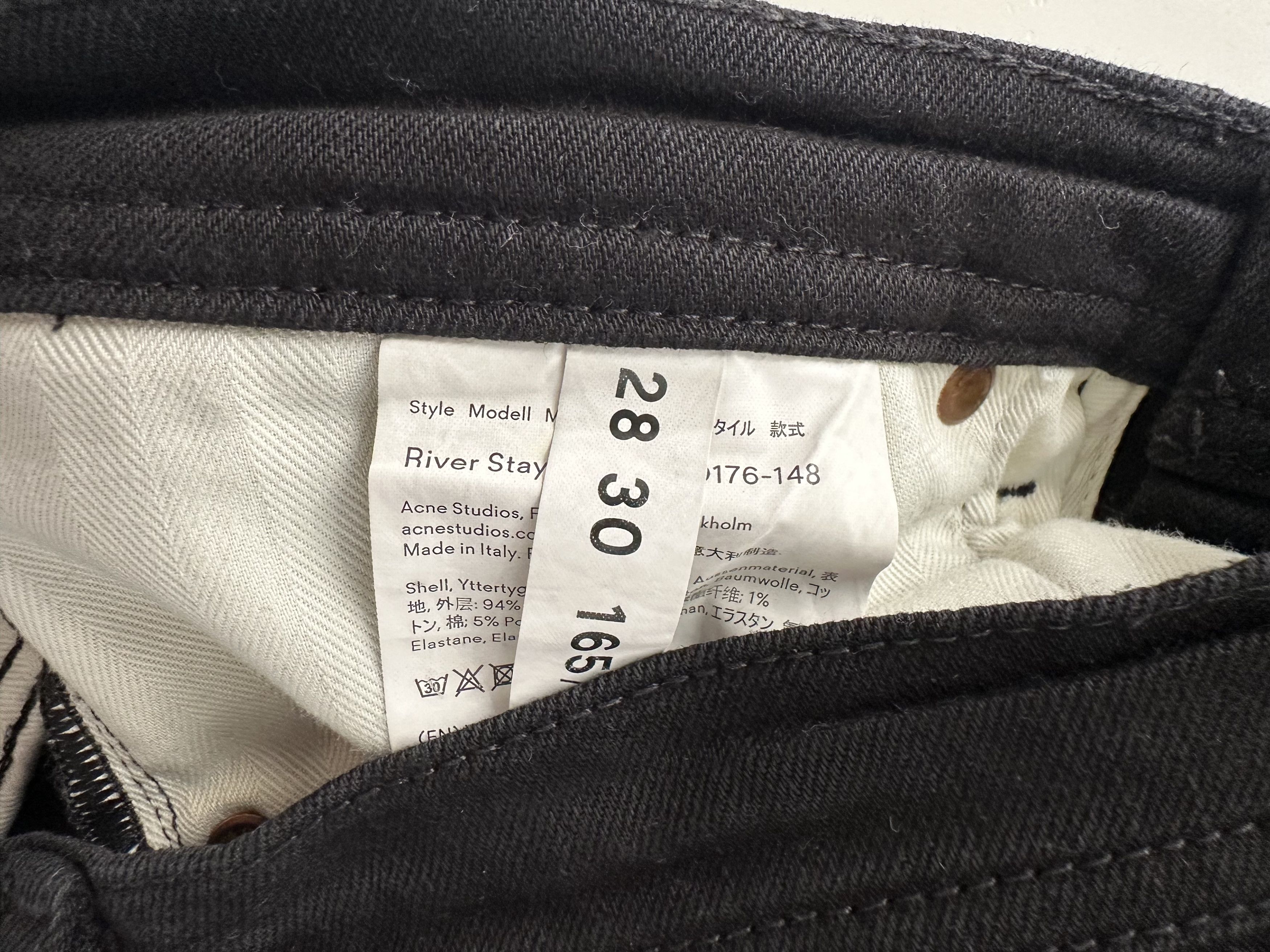 Acne Studios Acne Studios River Stay Black Denim Jeans W28L30 Size US 28 / EU 44 - 6 Thumbnail