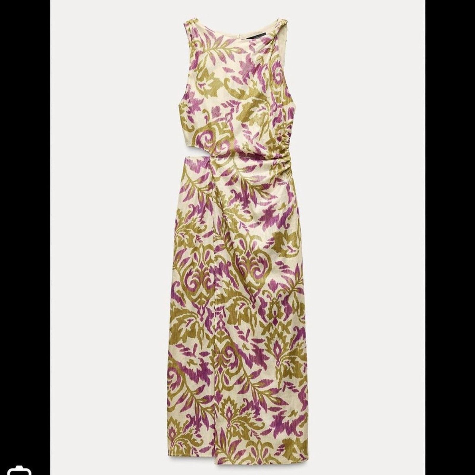 Zara ZARA FLORALS PRINT CUT OUT MIDI DRESS - SIZE M - BRAND NEW Size M / US 6-8 / IT 42-44 - 5 Thumbnail