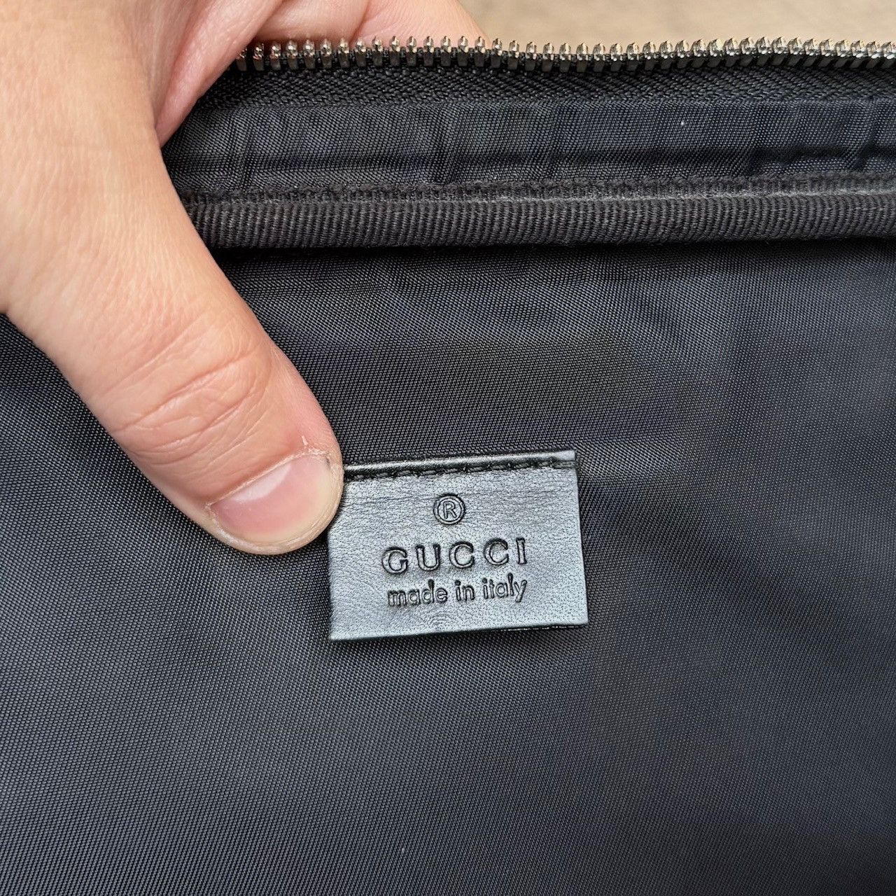 Gucci Gucci Black Canvas Leather Sherry Line Business Bag Size ONE SIZE - 8 Thumbnail