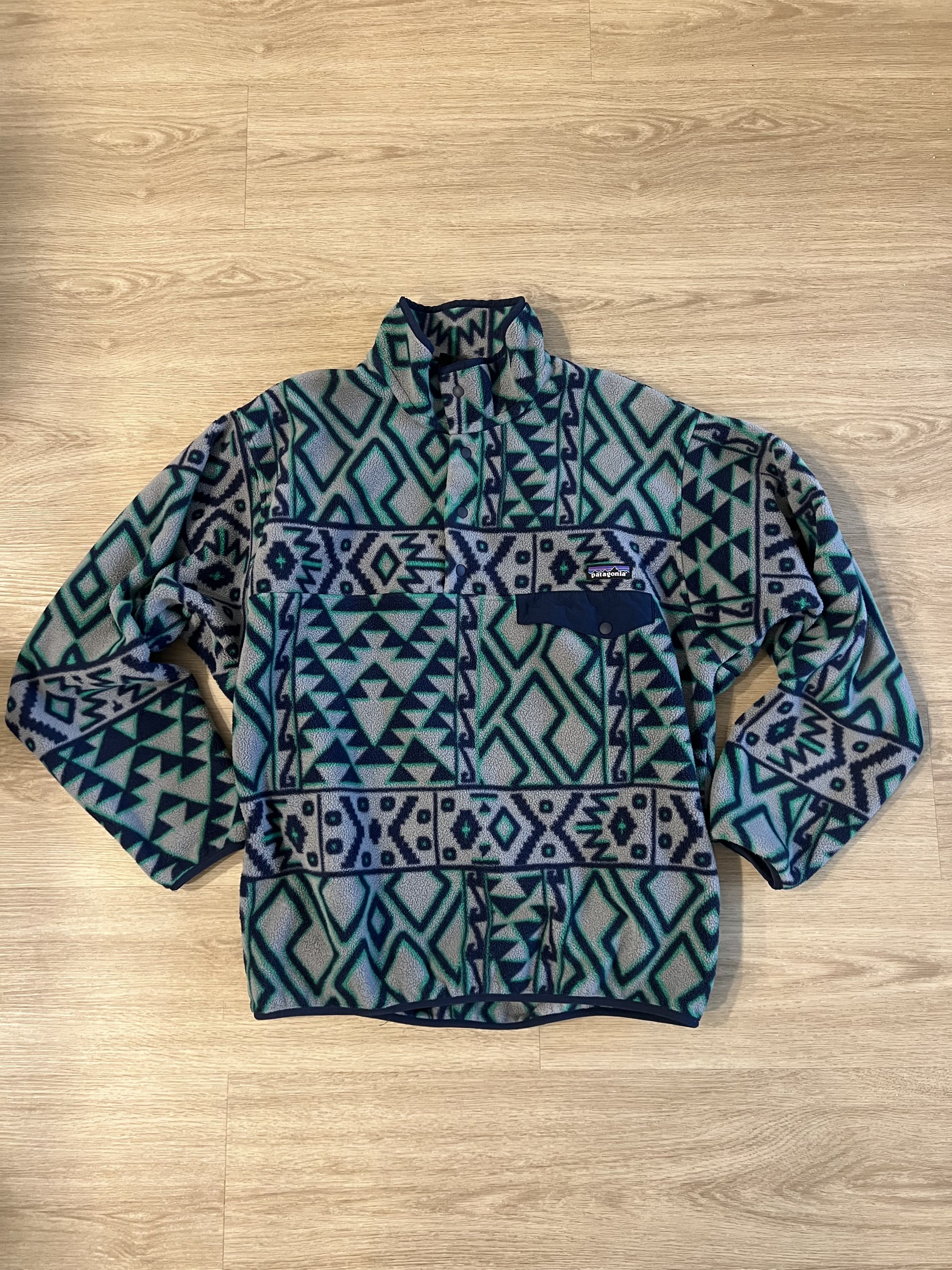 Patagonia Vintage Patagonia Pullover - Green/Grey/Blue Size US M / EU 48-50 / 2 - 1 Thumbnail