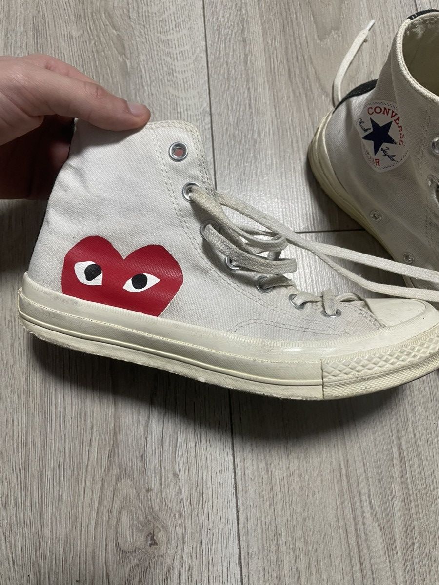 Comme des Garcons Comme des Garçons Play Converse Chuck Taylor White Sneakers Size US 6 / EU 39 - 11 Thumbnail