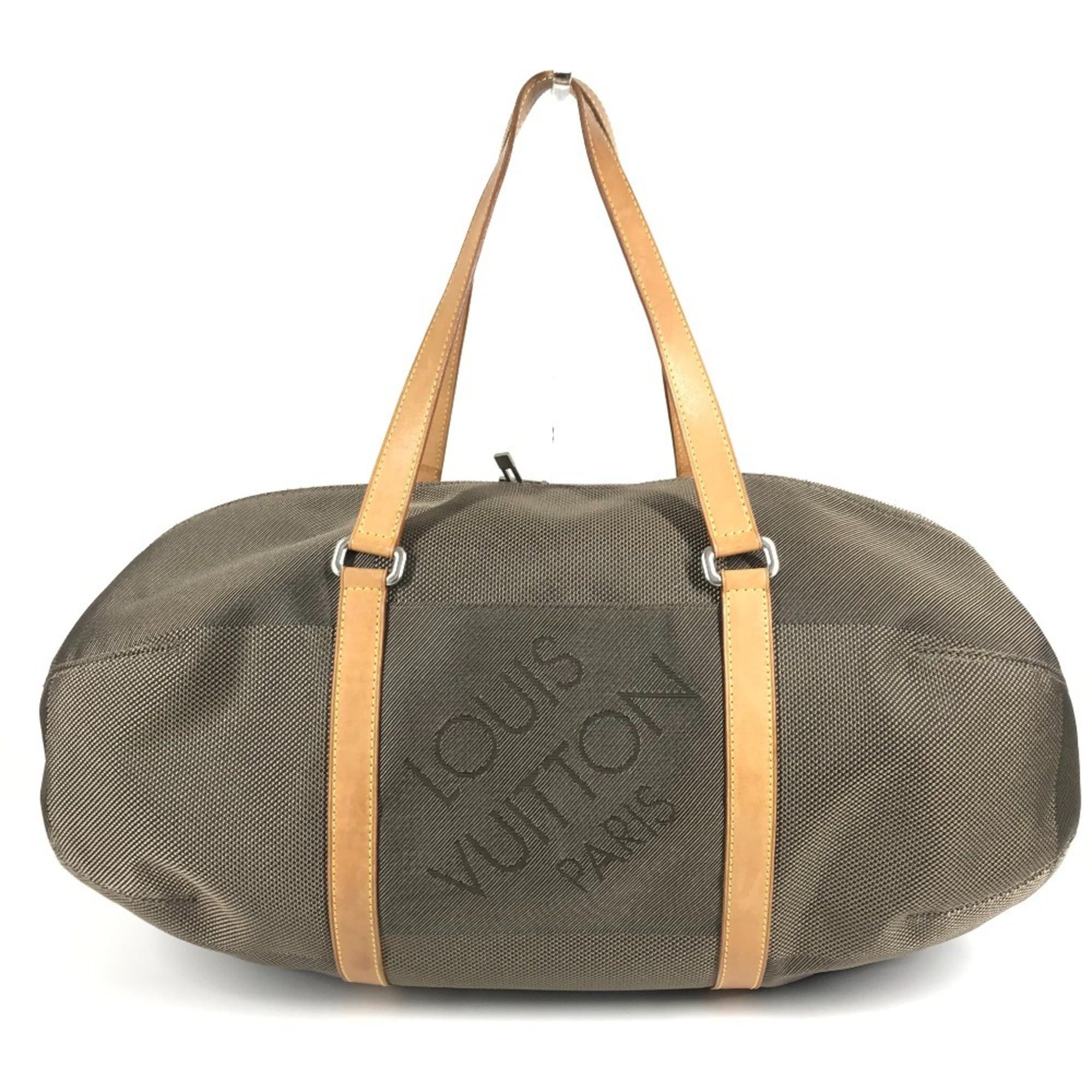 LOUIS VUITTON M93064 Damier Gean Red Tan Shoulder Bag/Travel Bag/Boston Bag in Canvas Khaki for Men and Women