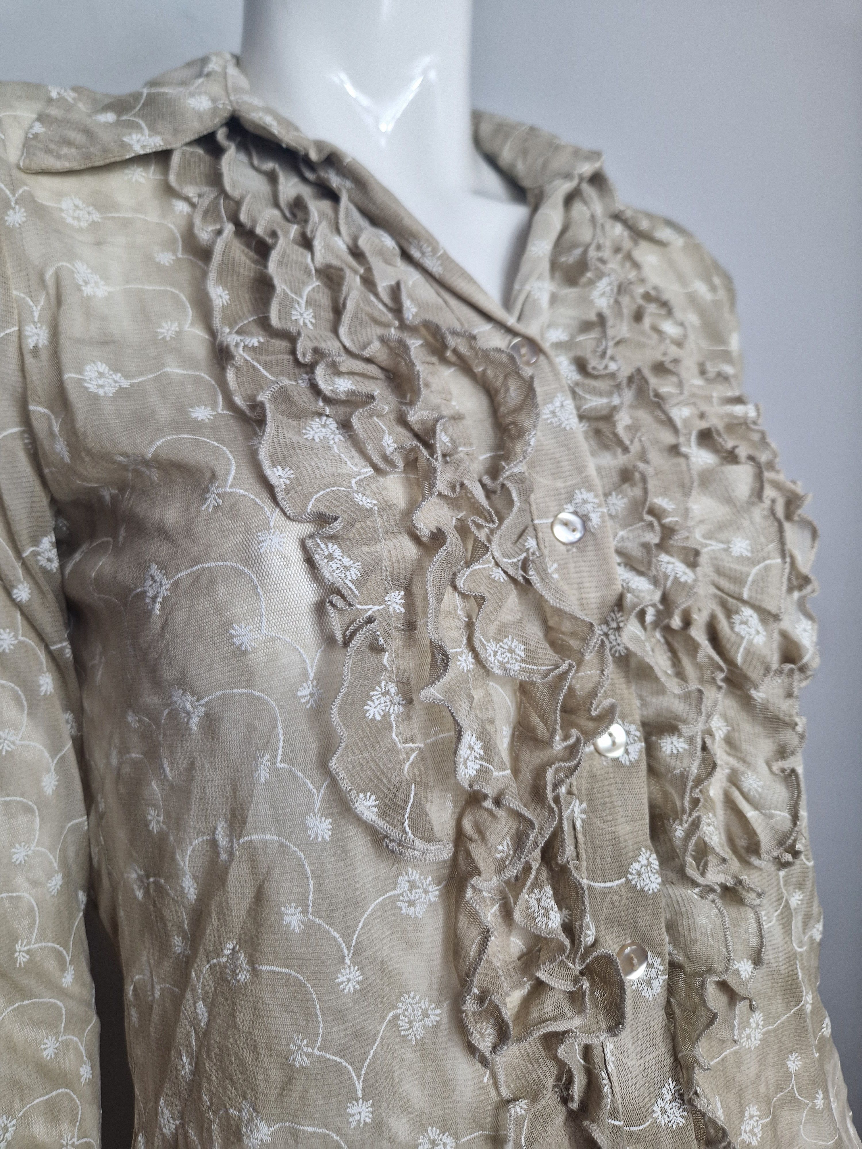 Japanese Brand × Vintage vintage flare transparent blouse Size L / US 10 / IT 46 - 5 Thumbnail