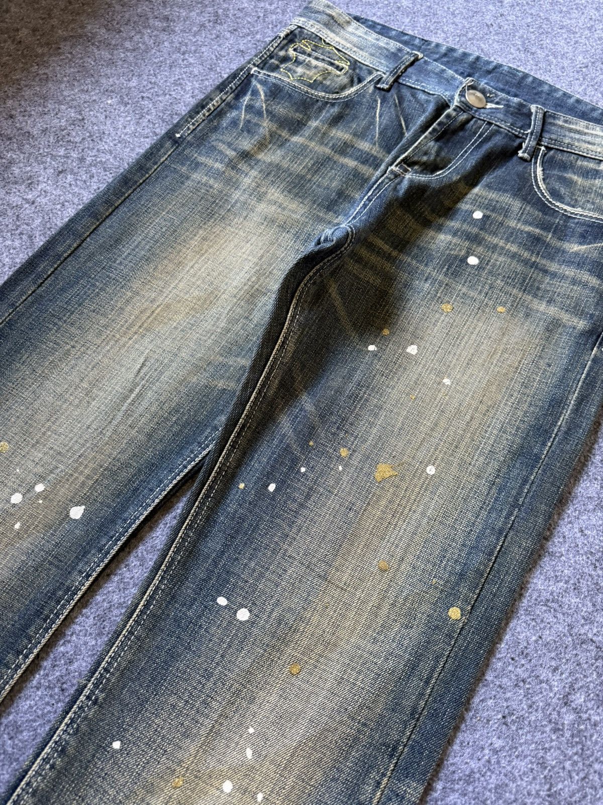 Hysteric Glamour × Japanese Brand Dinassy Japan Mud Wash Paint Splatter Jeans Size US 31 - 5 Thumbnail