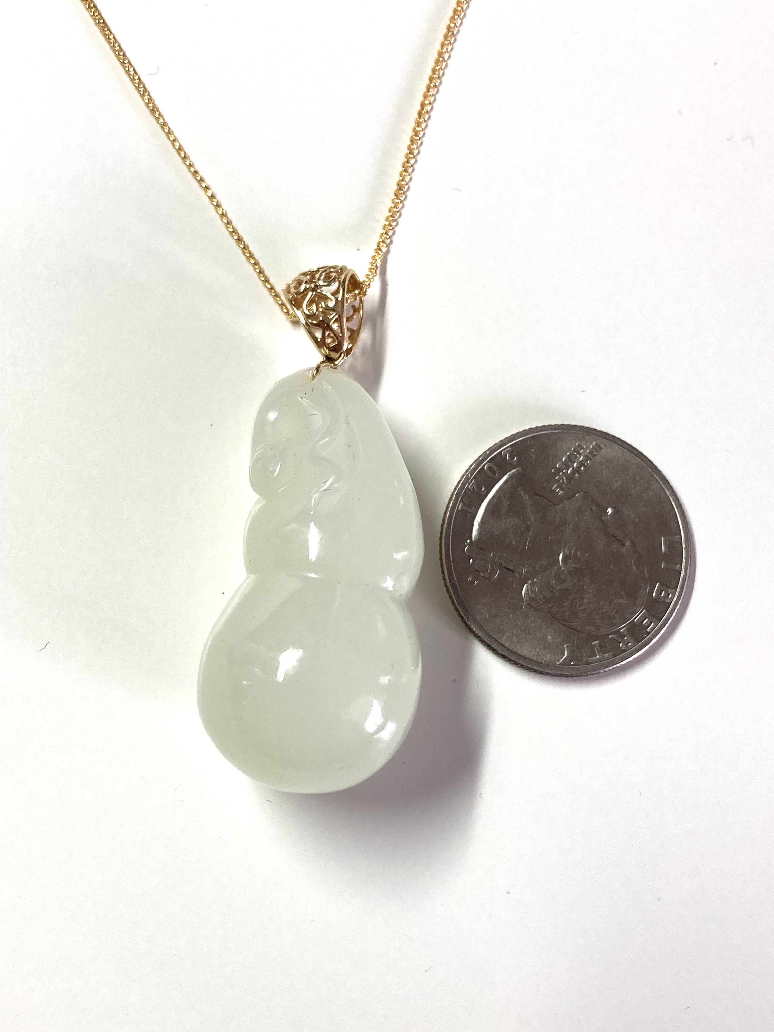 Other 60014 Certified Jadeite jade White Hetian Gourd pendant Size ONE SIZE - 6 Thumbnail