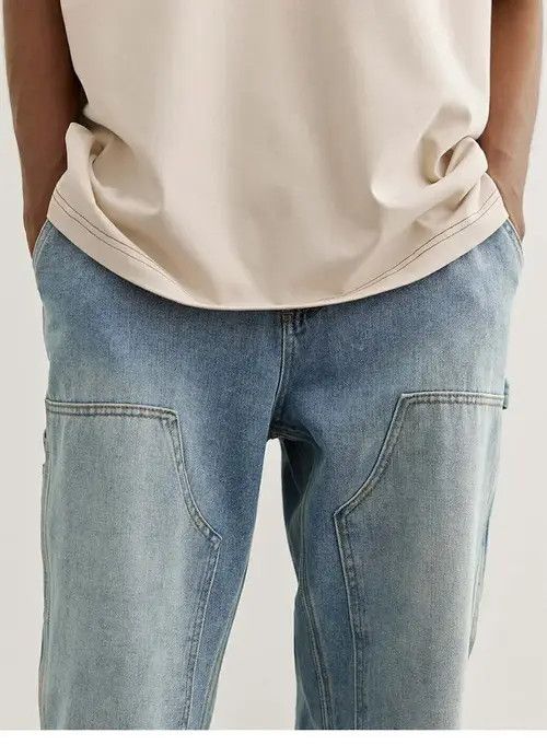 VIBE washed faded double knee carpenter cargo jeans Size US 32 / EU 48 - 7 Thumbnail