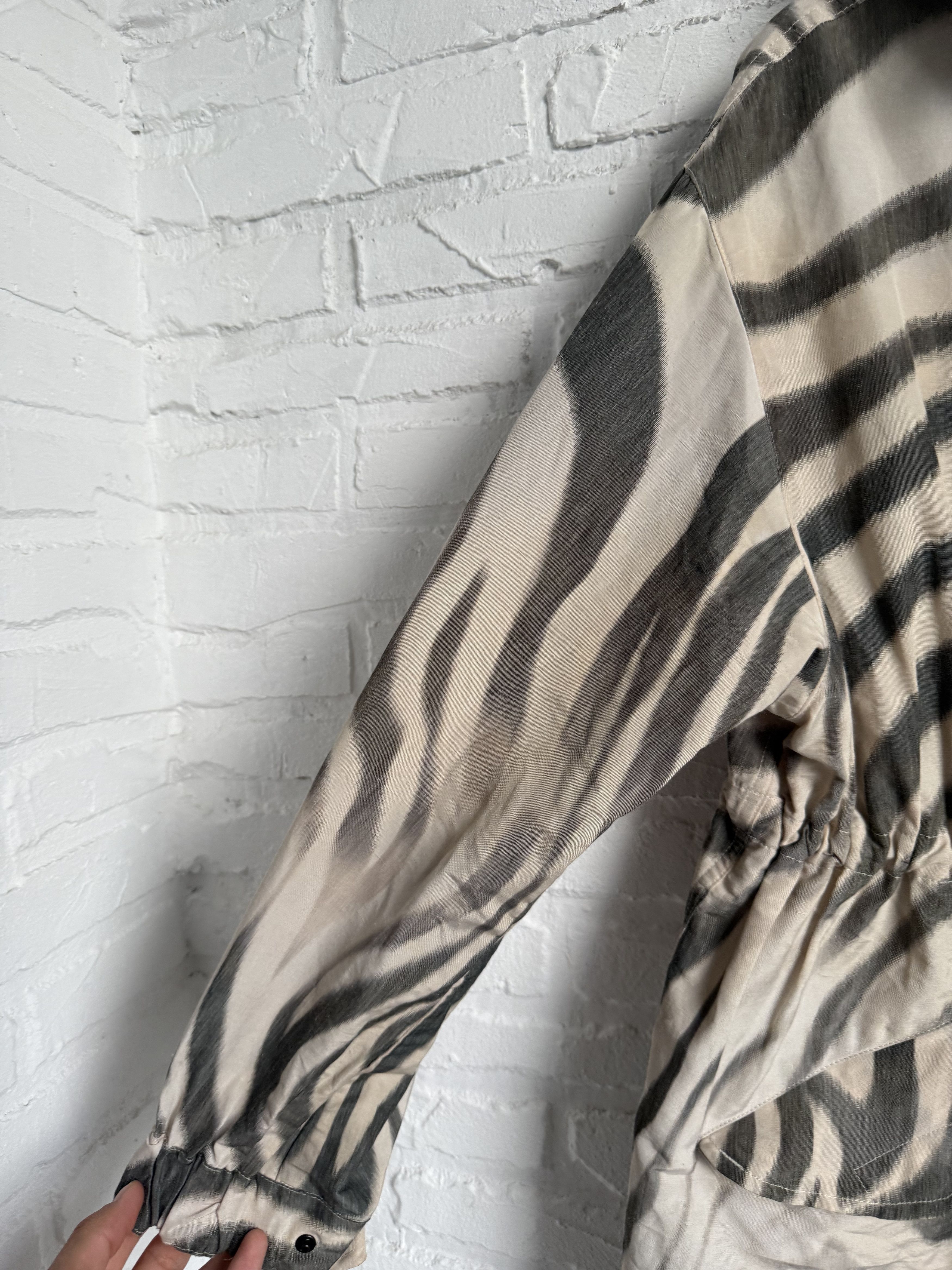 Moncler Moncler Achird Zebra Print linen blend Parka Coat Size ONE SIZE - 17 Thumbnail