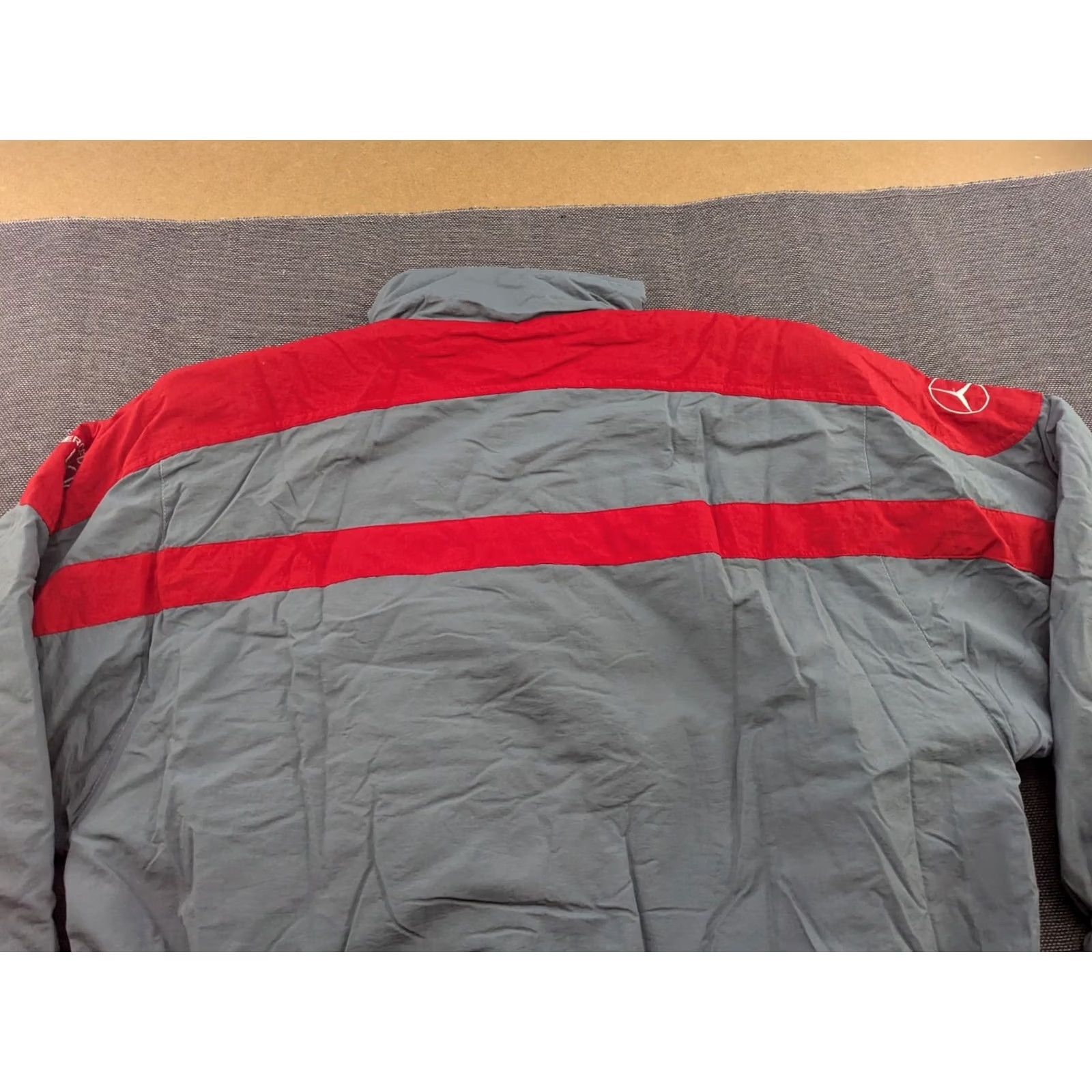 Mercedes-Benz VINTAGE ISC Mercedes-Benz LKW Jacket Large Gray Red Trucker Bomber Tactel Mens Jacket Size US L / EU 52-54 / 3 - 3 Thumbnail