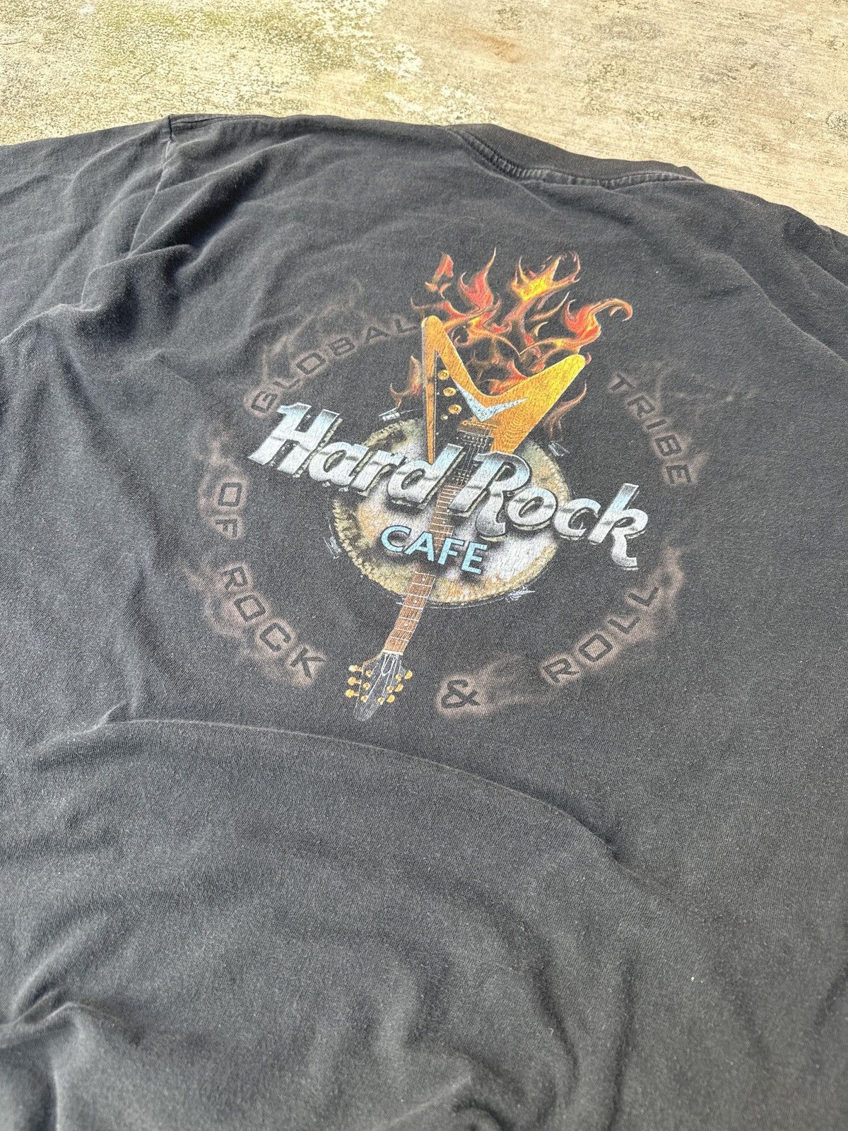 Hard Rock Cafe × Vintage Vintage 90s y2k flaming Black Hard Rock Cafe T-shirt Size US XL / EU 56 / 4 - 2 Thumbnail