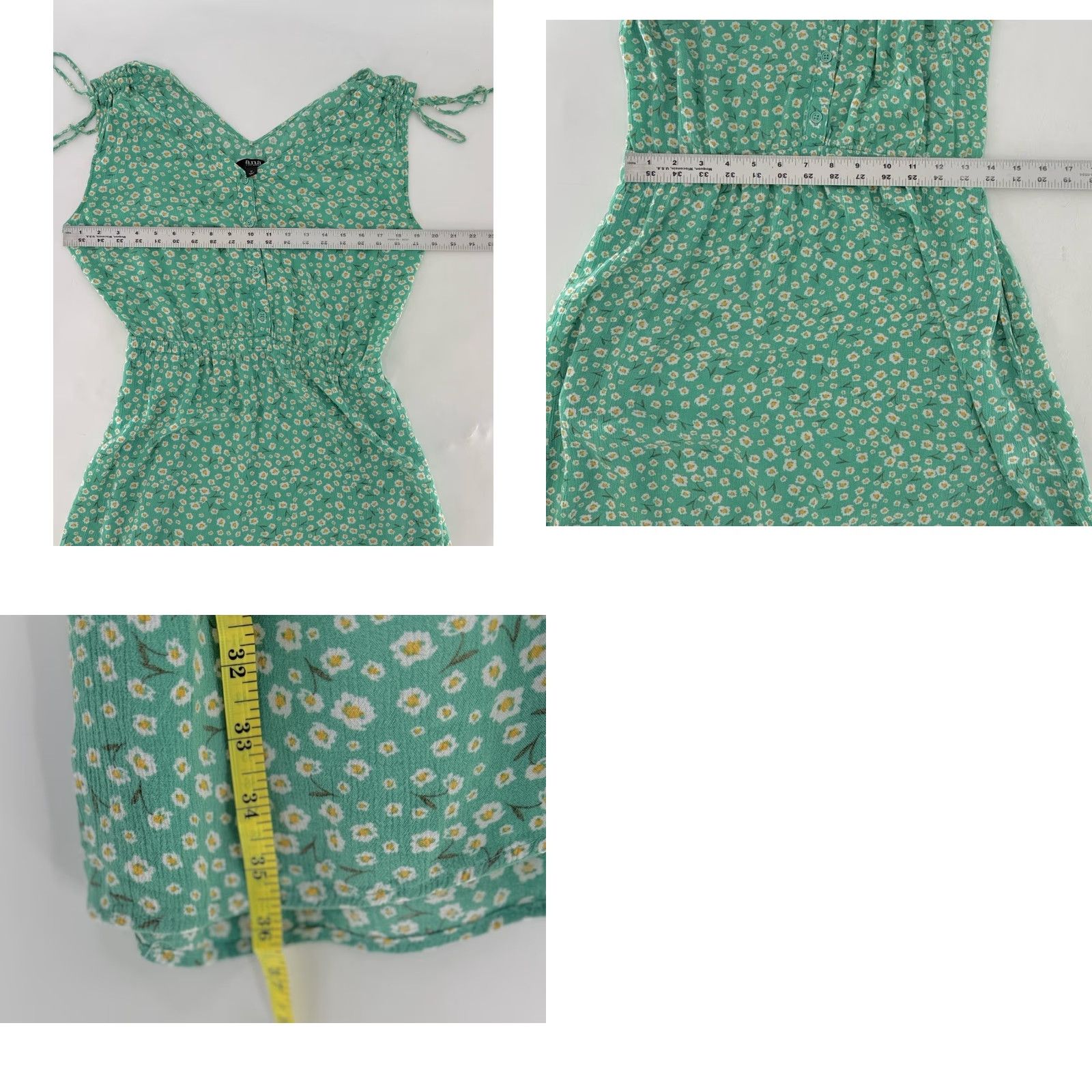 Vintage a.n.a Women's Mint Green Floral Sleeveless Dress M Beachy Coastal Summer Dress Cat: Dress Shirt? (Keep consistent) Size M / US 6-8 / IT 42-44 - 8 Thumbnail
