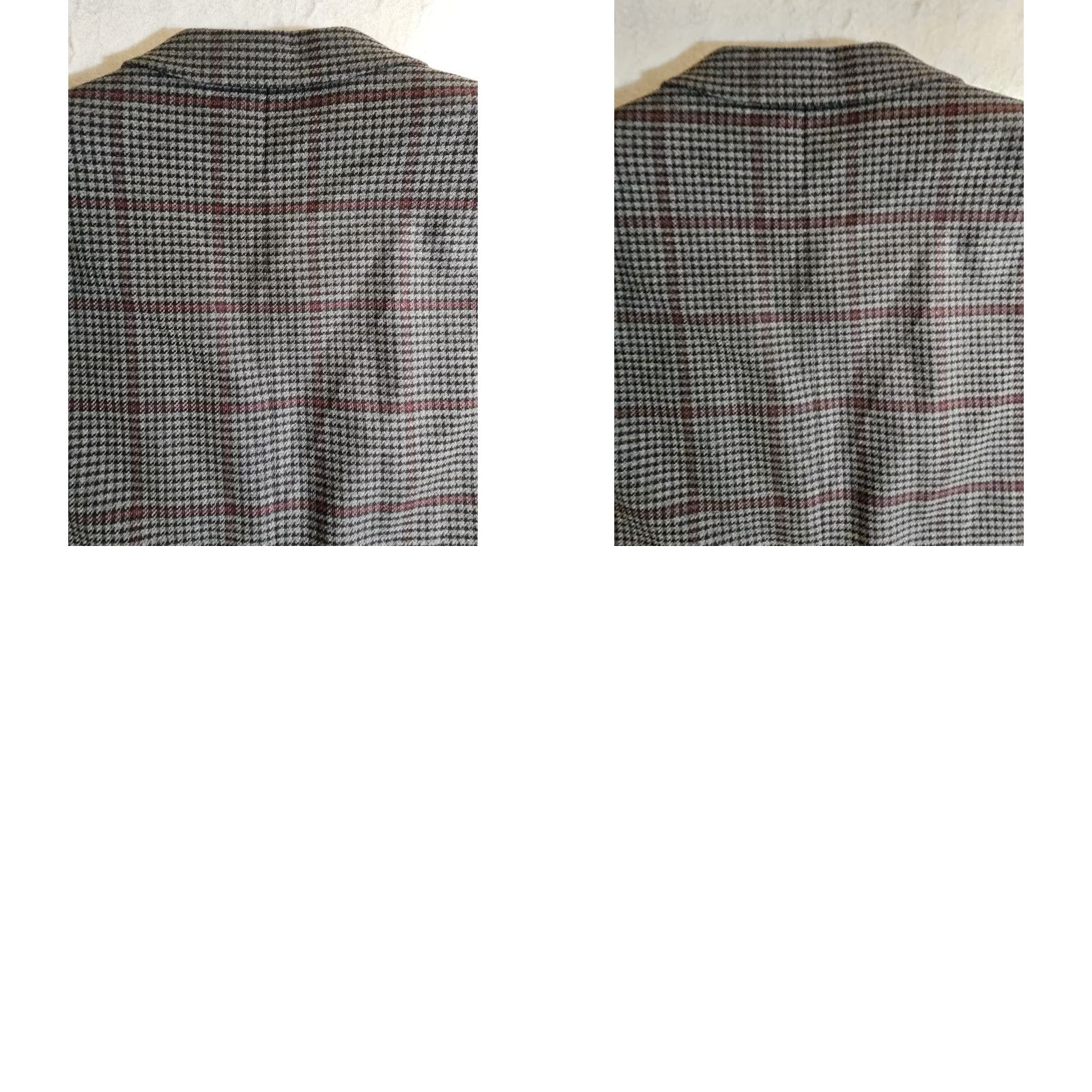 Vintage Paisley & Gray Blazer Slim Fit Gray & Maroon Check Plaid Two Button Men's 46 Reg Size 46R - 9 Thumbnail