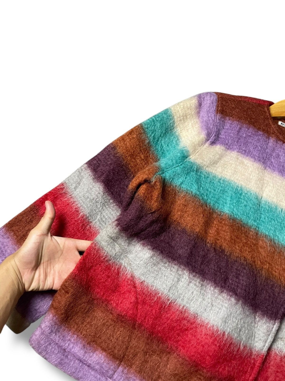 Japanese Brand × Vintage Japanese Brand Rainbow Knitted Coat (99) Size US M / EU 48-50 / 2 - 4 Thumbnail