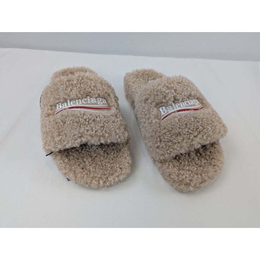 Balenciaga o1rshd1 Fake Furry Slide Slipper in Beige / White / Red Size US 11 / EU 44 - 6 Thumbnail