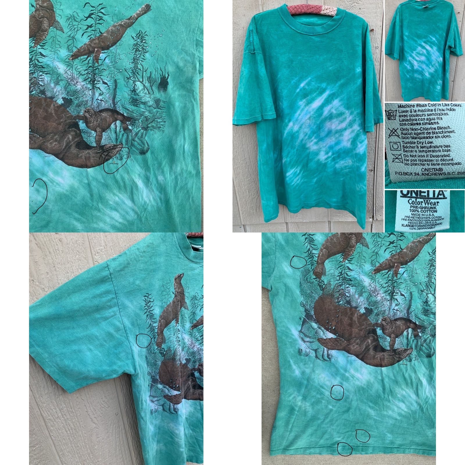 Vintage Vtg Marine World Africa USA Vallejo California Nature Tee T Shirt Seal Seals XL Shirt Men Green 1990s Graphic Tee USA Sportswear/Beach Size US XL / EU 56 / 4 - 10 Thumbnail