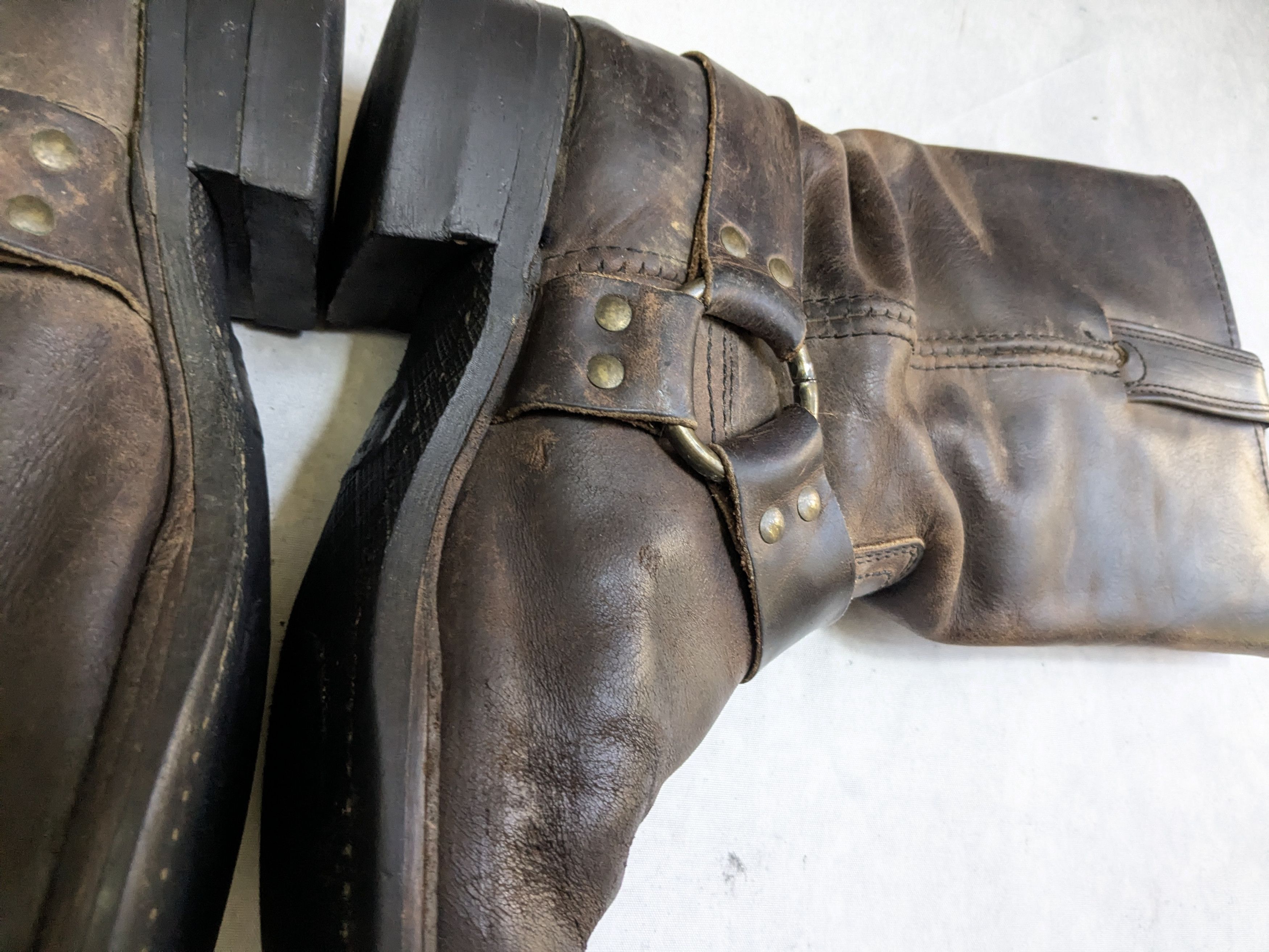 Frye Frye Harness Boots Brown Leather 9.5 M Buckle Size US 9.5 / EU 42-43 - 11 Thumbnail
