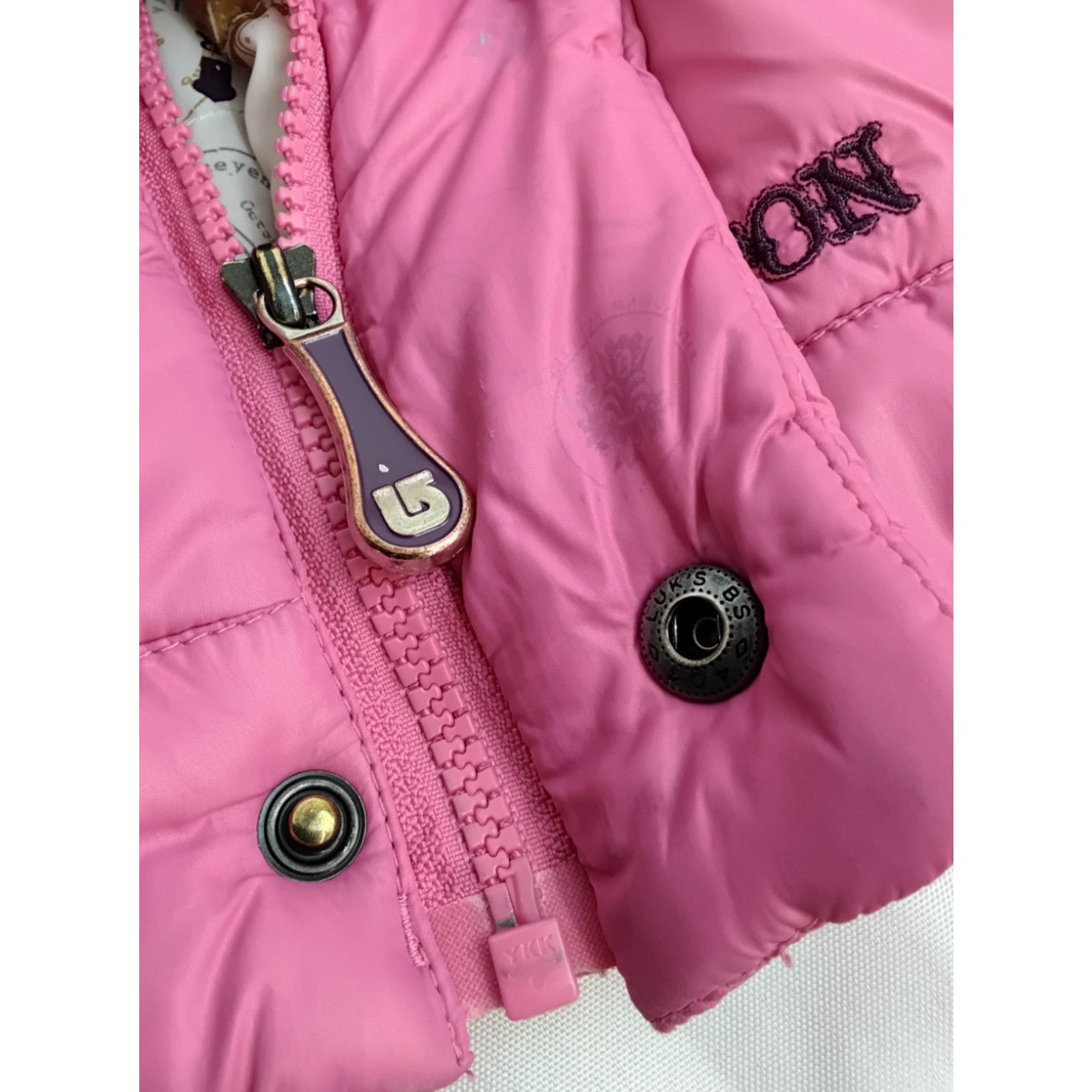Burton Burton Puffy Vest Women's M Pink Faux Fur Ruff Embroidered Size M / US 6-8 / IT 42-44 - 9 Thumbnail