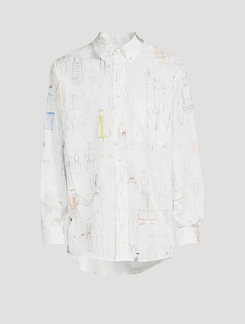 Kenzo “Sketch” Cotton Long-Sleeve Shirt