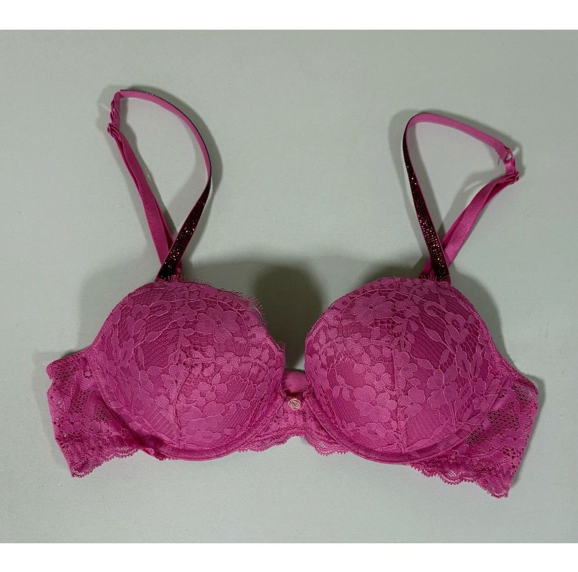 Victoria's Secret Magenta Diamond Dream Angels Push-Up Bra Lingerie Size 34B 💕 Size ONE SIZE - 3 Thumbnail