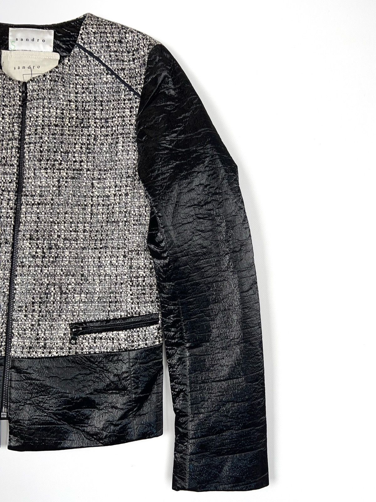 Sandro Sandro Sample Vedette Jacket Tweed Metallic Size S / US 4 / IT 40 - 7 Thumbnail