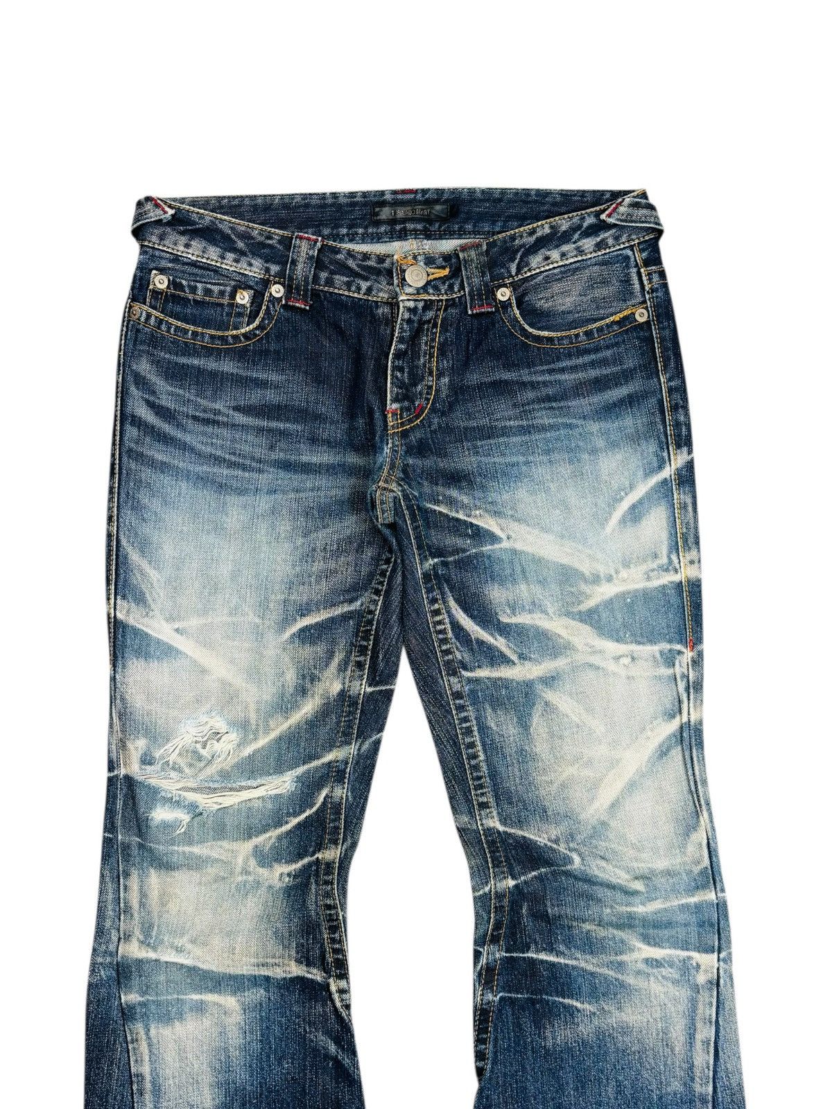 Tornado Mart Archive Tornado Mart - Super Flared Washed Denim Pants Size US 29 - 3 Thumbnail