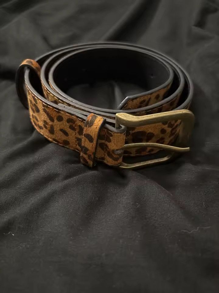 Other Leopard Spotted Split Leather Belt Size ONE SIZE - 1 Thumbnail