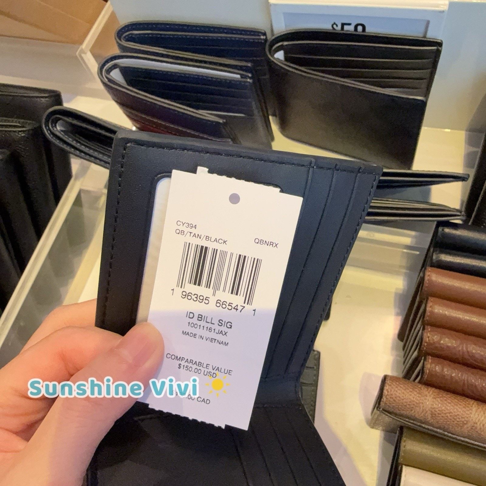 Coach NWT Coach Men Id Billfold Wallet Signature CY394 TAN/BLACK Size ONE SIZE - 4 Thumbnail