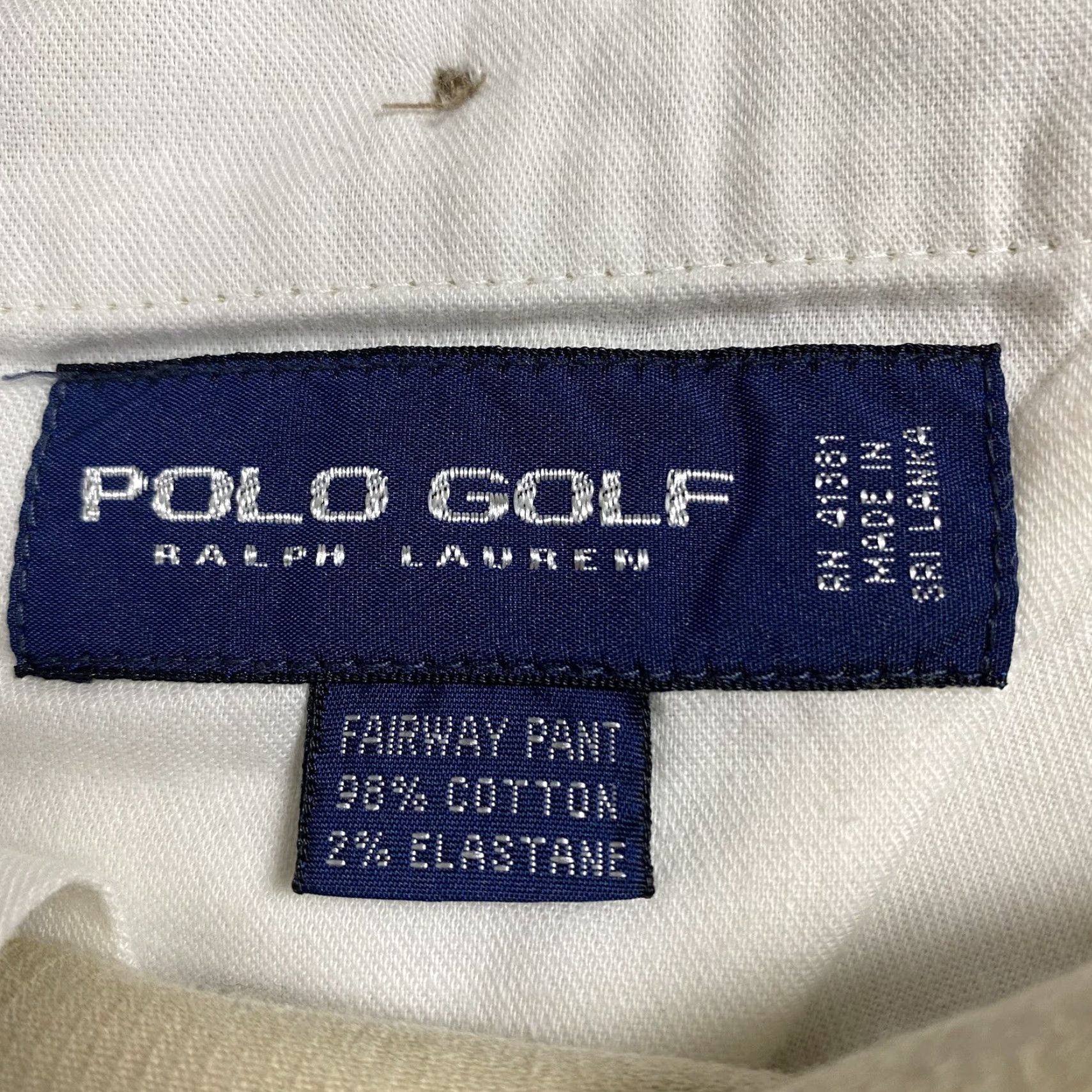 Vintage VINTAGE Polo Golf Mens Pants Chino Corduroy Beige 36x32 Regular Straight 9" Inseam - Belt Loops Logo Classic Polo Golf Beige Linen? Size US M / EU 48-50 / 2 - 6 Thumbnail