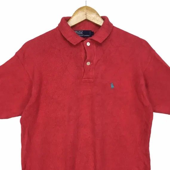 Polo Ralph Lauren Vtg 90' POLO RALPH LAUREN Small Pony Red Knitwear Sweater Size US L / EU 52-54 / 3 - 3 Thumbnail