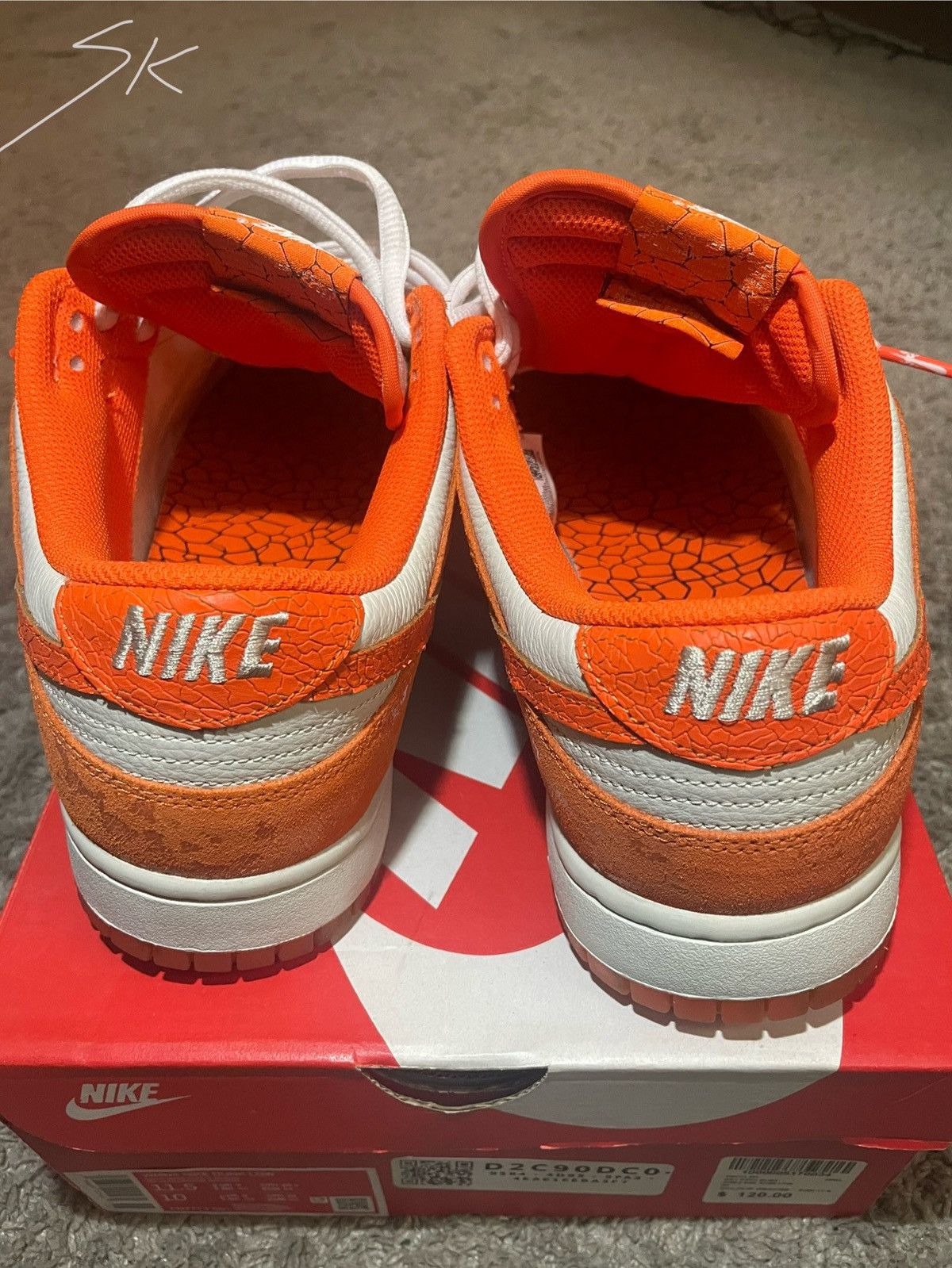 Nike Nike Dunk Low Cracked Orange Size US 10 / IT 40 - 7 Thumbnail