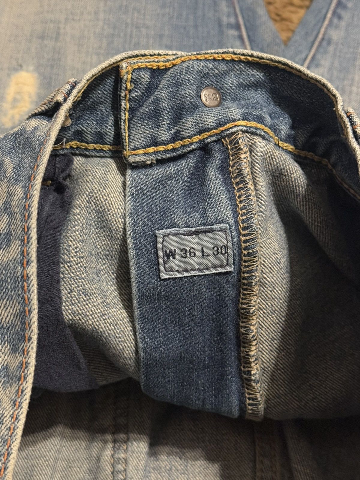 X2 X2 Baggy Distressed Bootcut Jeans Lightwash Blue 36 x 30 Size US 36 / EU 52 - 7 Thumbnail