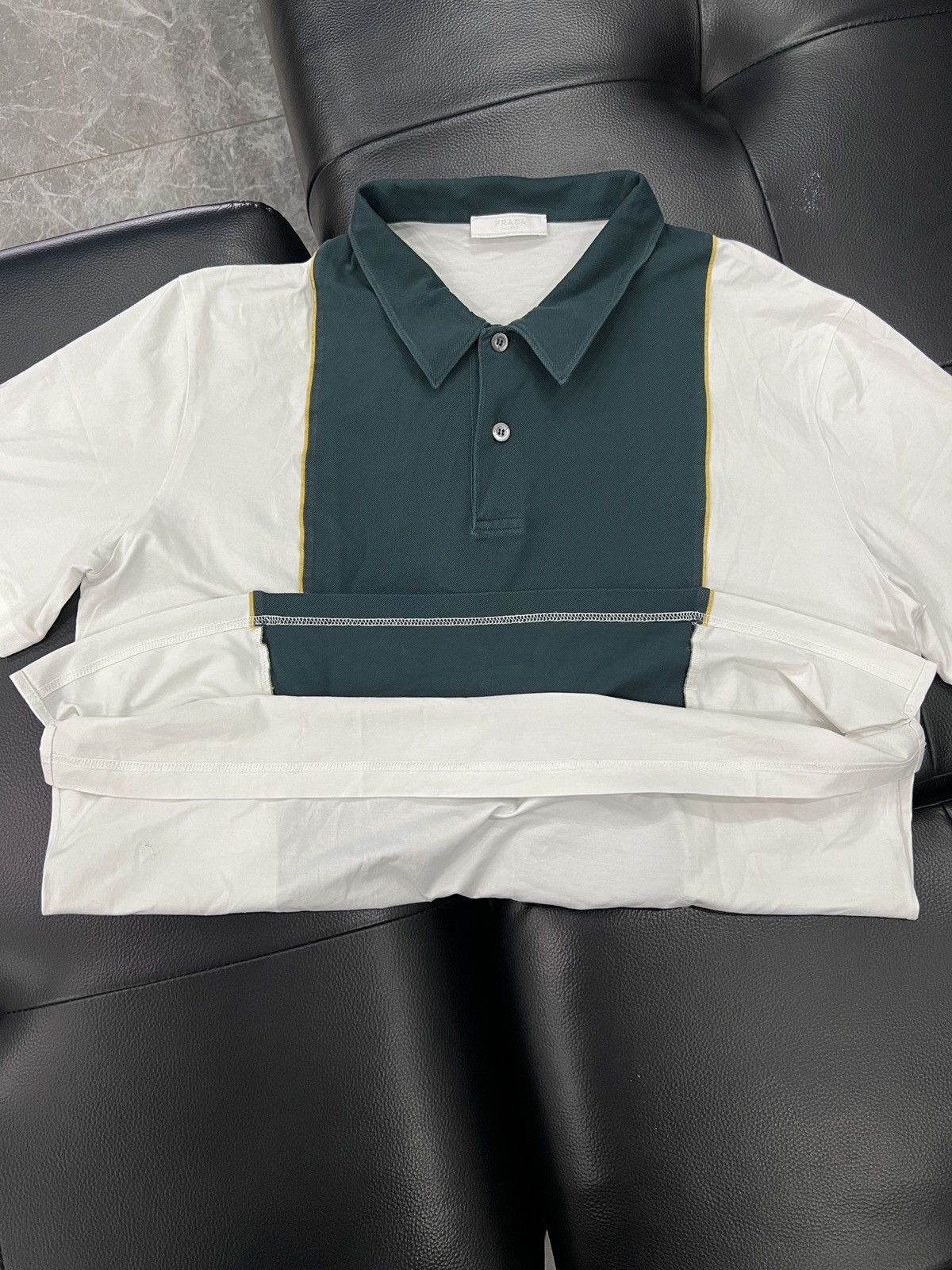 Prada Prada Colorblock Panel Structured Polo Shirt Size US XXL / EU 58 / 5 - 7 Thumbnail