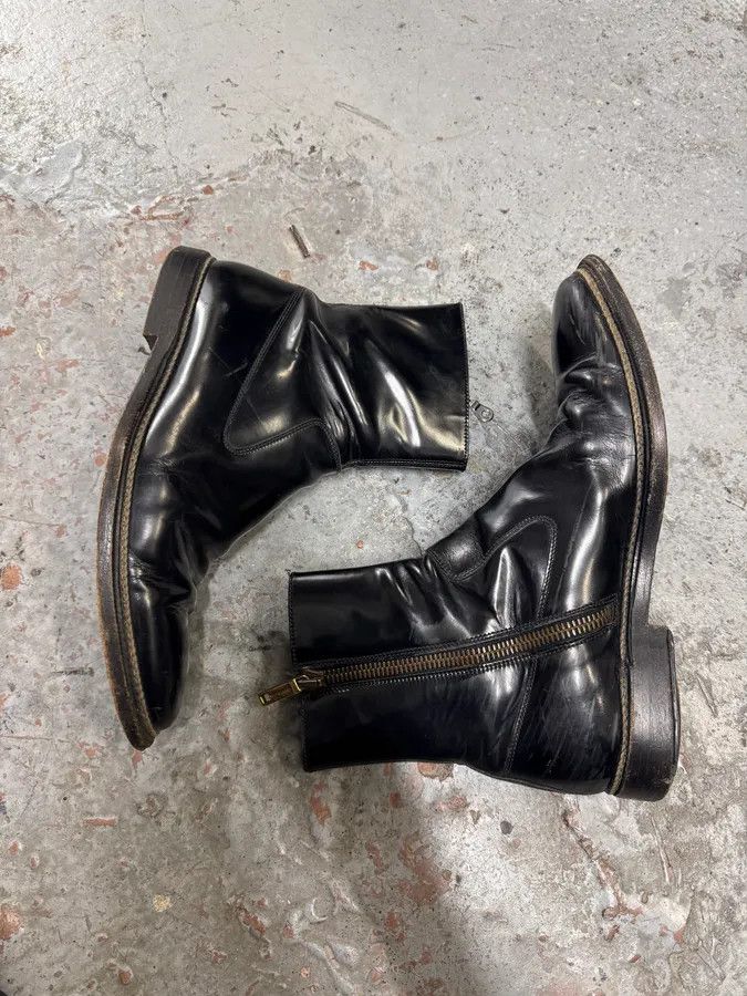 Dolce & Gabbana 2000s Dolce & Gabbana Black Leather Ankle Boots Size US 10 / EU 43 - 2 Thumbnail