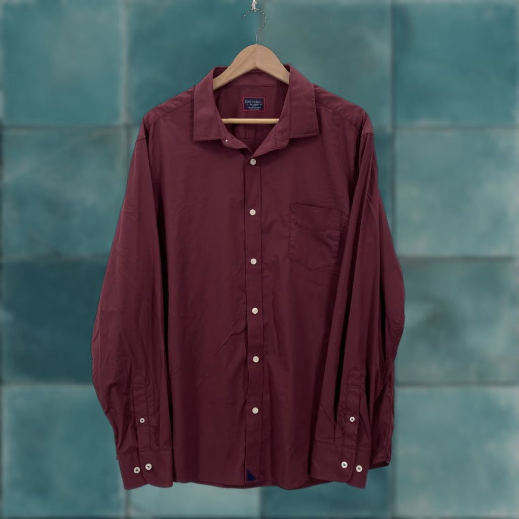 UNTUCKit UNTUCKit Shirt Mens 2XL Burgundy Gironde Slim Fit Button Up Long Sleeve Stretch Size US XXL / EU 58 / 5 - 1 Thumbnail