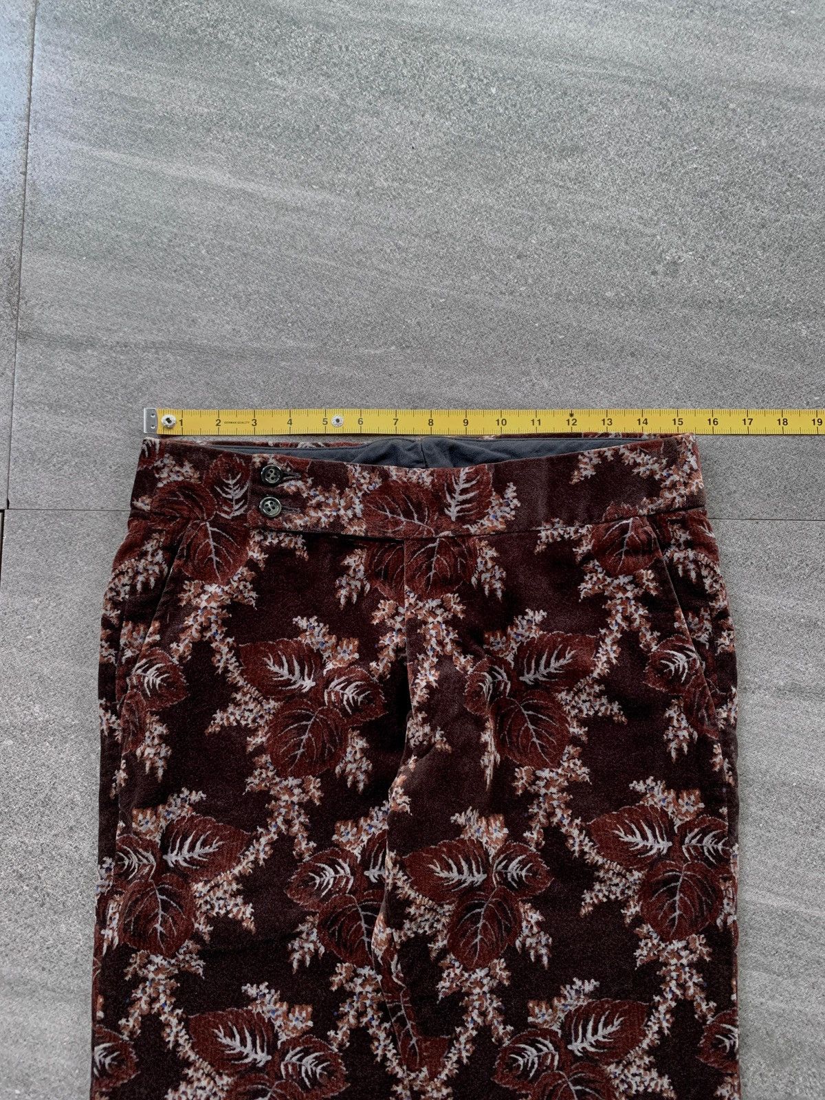 Comme des Garcons FREE TAX! 2001 Floral Velvet Patterned Flared Trousers Size US 29 - 18 Thumbnail
