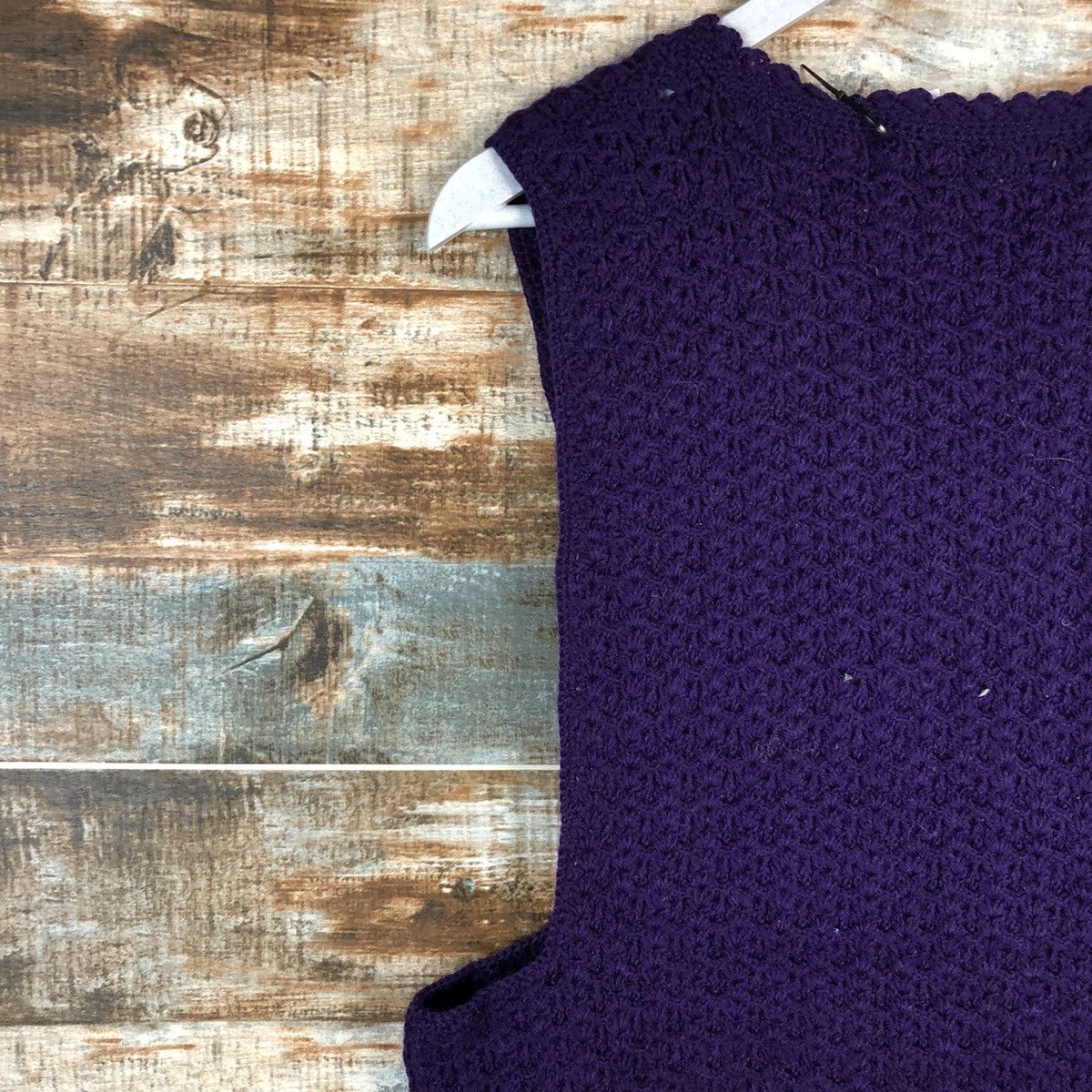 Homespun Knitwear × Japanese Brand × Vintage Japanese Brand Dark Purple Knitwear Vest #A2249 Size M / US 6-8 / IT 42-44 - 16 Thumbnail