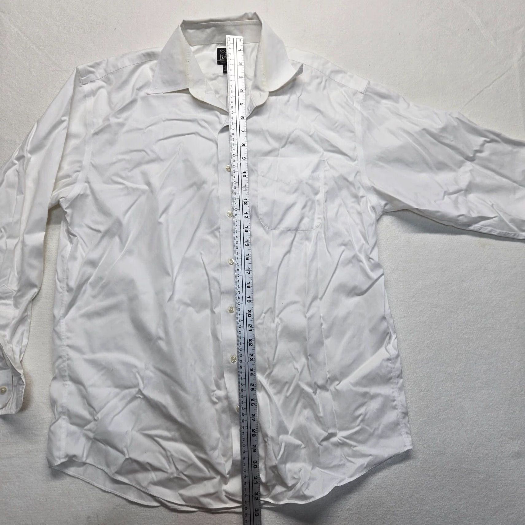 Jos. A. Bank VINTAGE Jos A Bank White Dress Shirt Men 100% Cotton Long Sleeve Size 16.5 Mens Size 42R - 5 Thumbnail