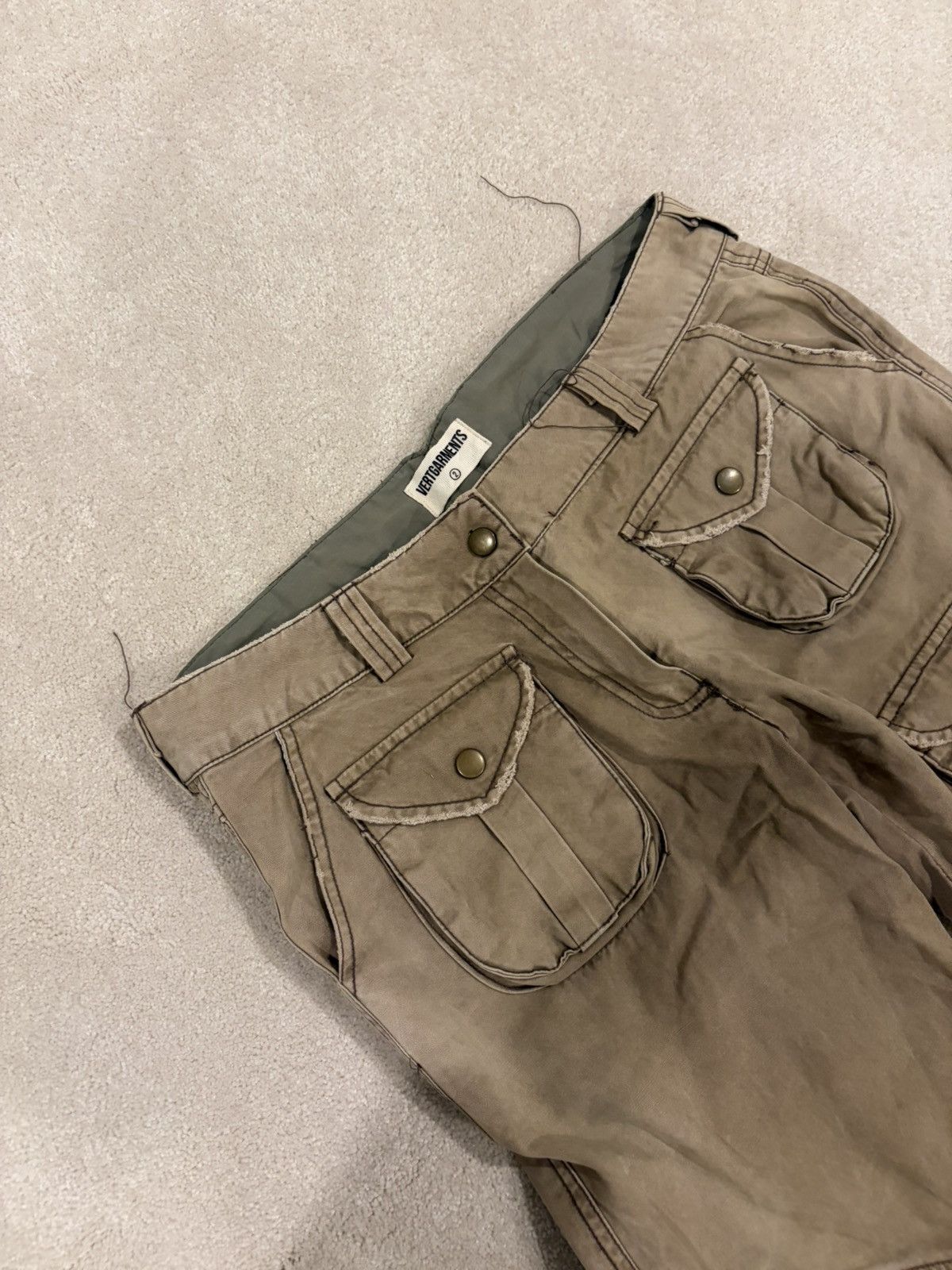 Japanese Brand VERTGARMENTS Wide Leg Canvas Cargo Pants Size US 32 / EU 48 - 5 Thumbnail